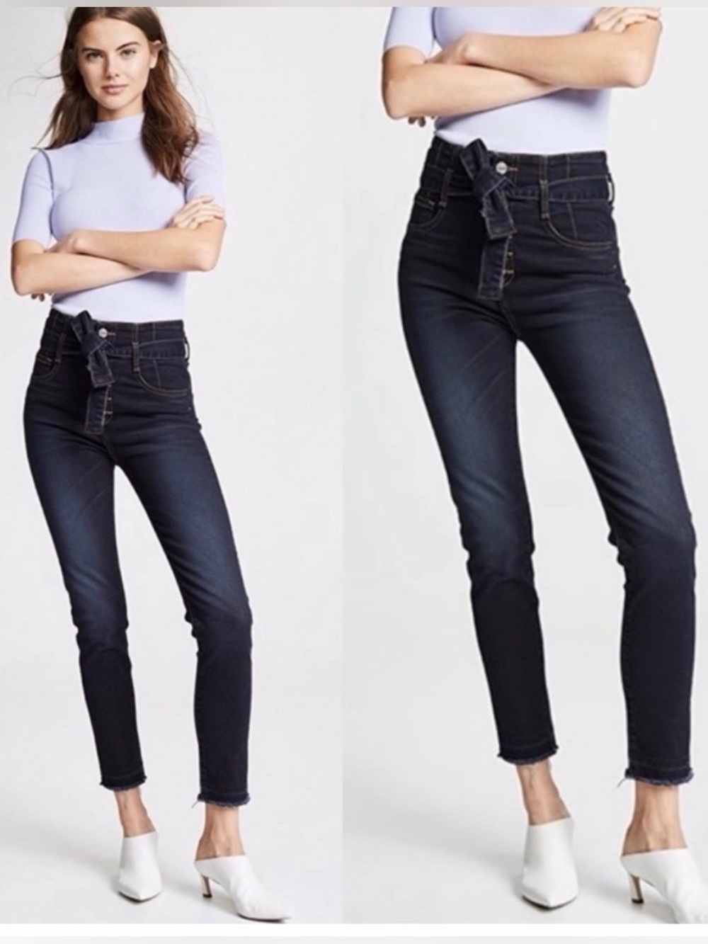 Veronica Beard Keith Corset 12" Rise Jeans | Dark Slate | Size: 31